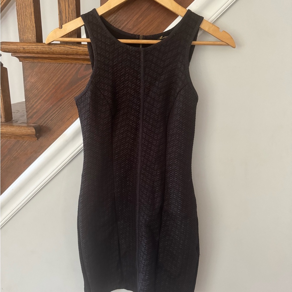 Monteau Textured Black Mini Dress
